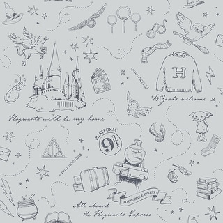 Harry Potter Magical Moments Trail Grey Peel and Stick Wallpaper - 216 x 20.50