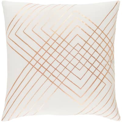 Decorative Rosa White 20-inch Throw Pillow Cover