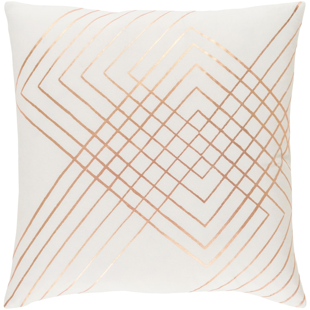 Decorative Rosa White 20-inch Throw Pillow Cover