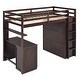 preview thumbnail 5 of 12, Espresso Twin Loft Bed with Desk, Drawers, and Wardrobe, Space-Saving Design for Small Rooms