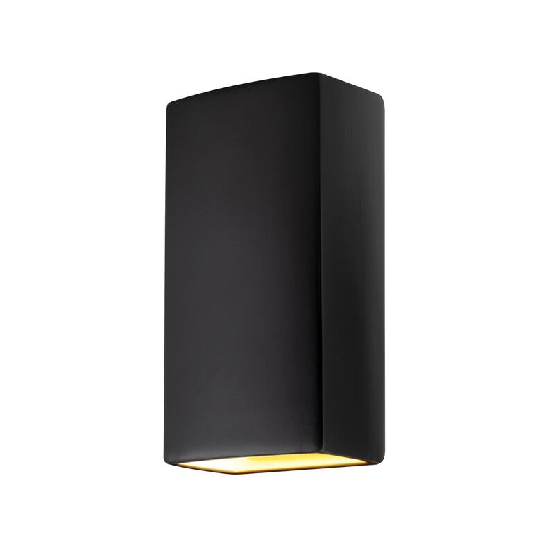 Justice Design Group Ambiance Really Big Rectangle Open Top & Bottom Wall Sconce - Carbon Matte Black