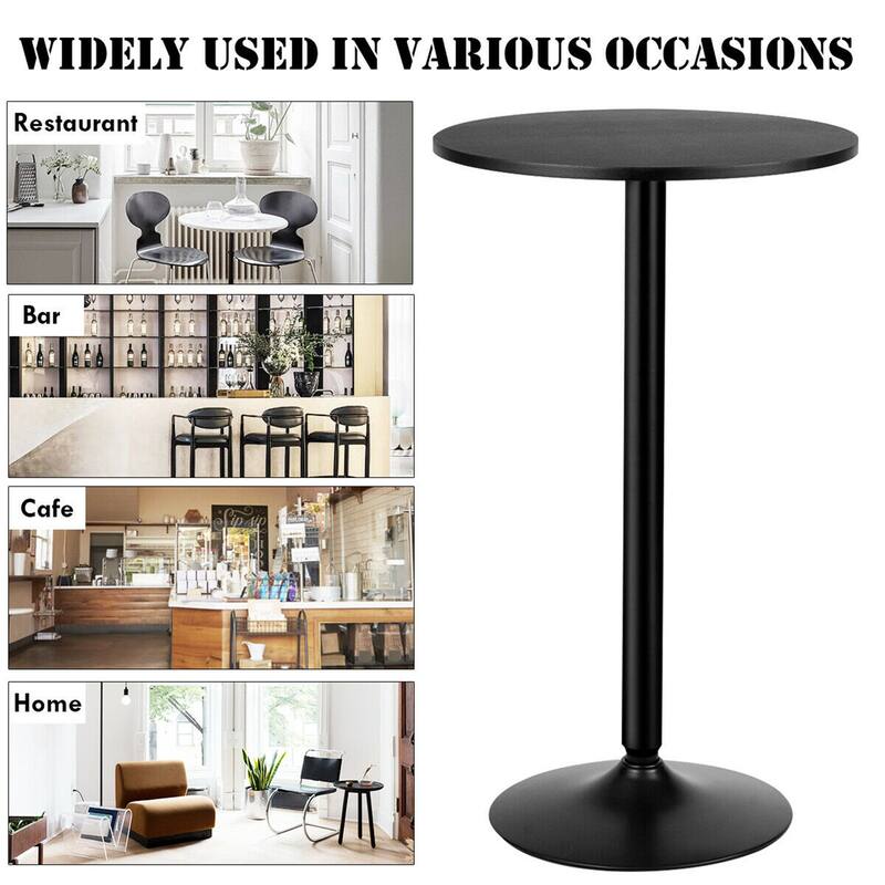 Gymax 6 PCS Round Pub Table 24'' Bistro Bar Cocktail Table w/Metal