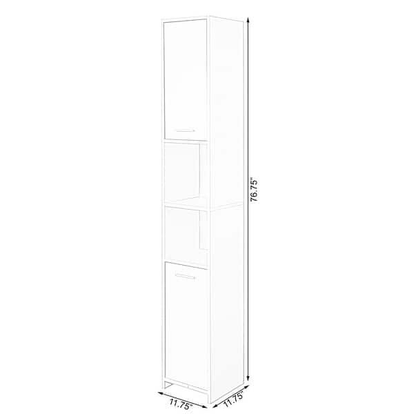 Standing Bathroom Linen Tower Storage White Bed Bath