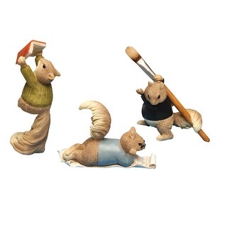 Three Wise Squirrel Figurines 9cm Squirrels