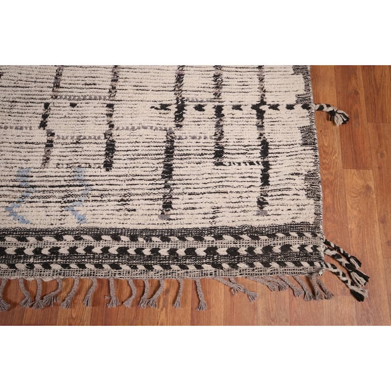 Earth Tone Moroccan Large Area Rug Handmade Oriental Wool Carpet - 9'9" x 15'2"