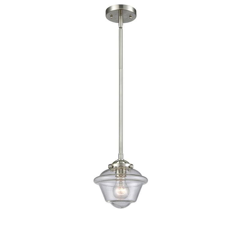Innovations Lighting Small Oxford 8" Wide Mini Pendant - Brushed Satin Nickel / Seedy