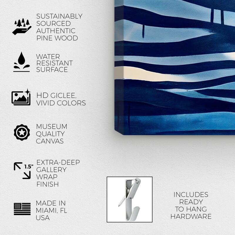 Wynwood Studio Nautical and Coastal Blue Tide Flow Blue and Modern & Contemporary Wall Art Canvas Print