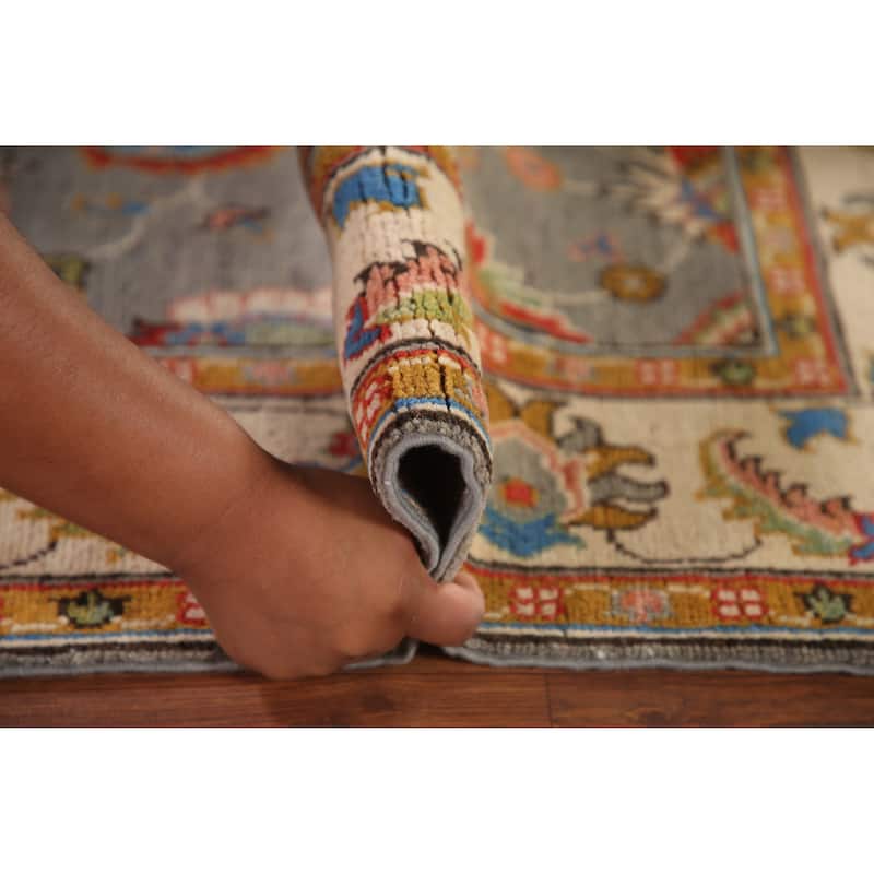 Gray Kazak Oriental Area Rug Hand-Knotted Wool Carpet - 4'1"x 6'4"