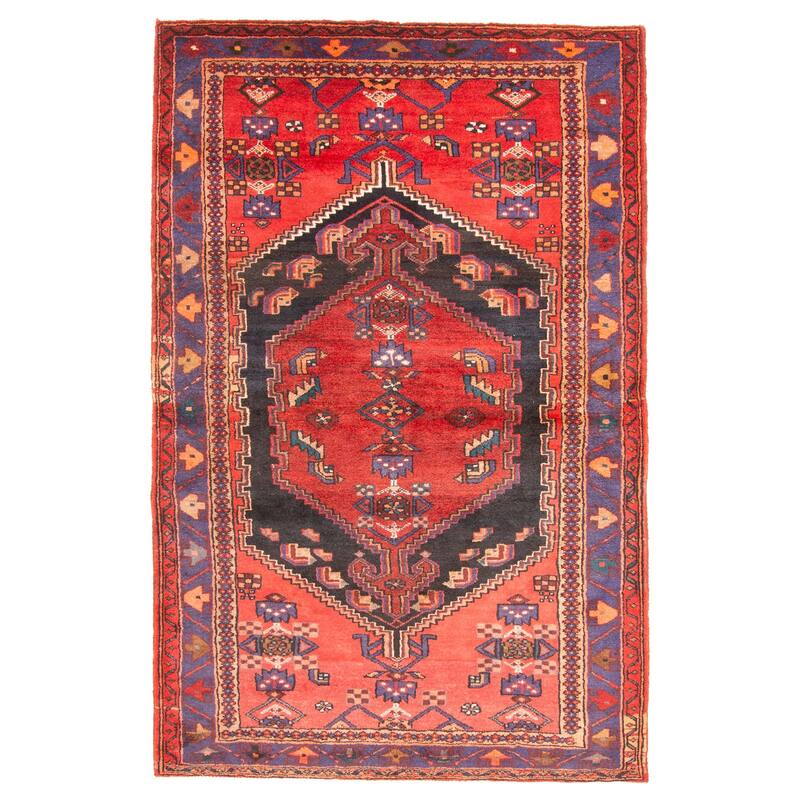 ECARPETGALLERY Hand-knotted Andelz Red Wool Rug - 4'5 x 7'1