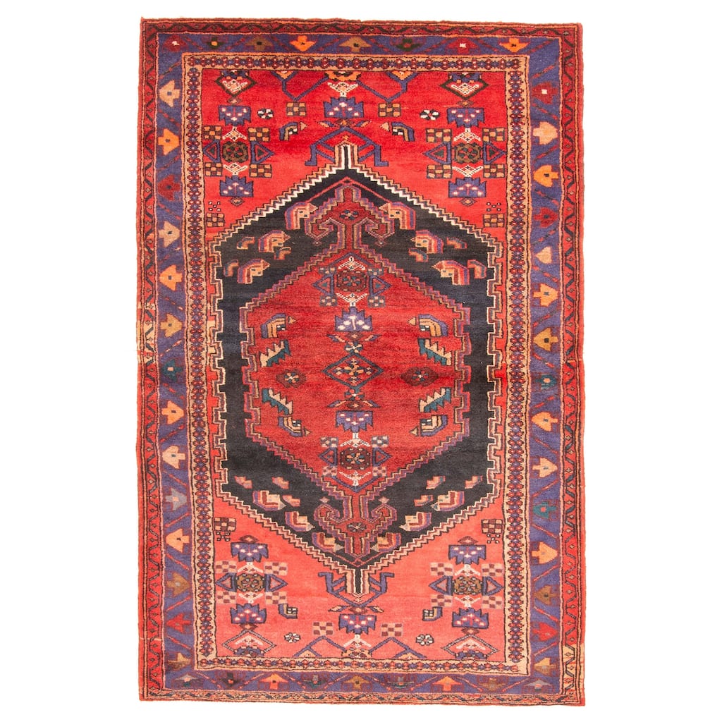 ECARPETGALLERY Hand-knotted Andelz Red Wool Rug - 4'5 x 7'1