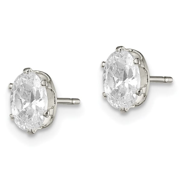 925 Sterling Silver 4x6mm Oval CZ Stud Earrings 925 Sterling Silver 4x6mm Oval CZ Stud Earrings