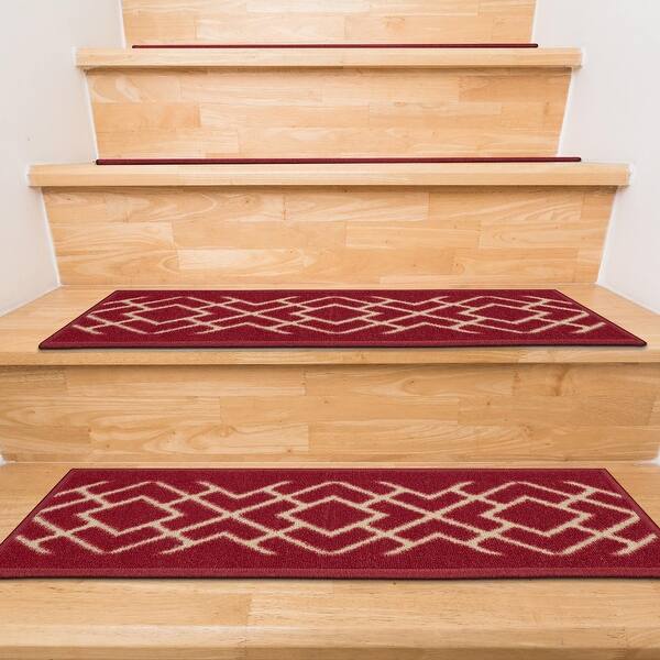 Ottohome Patterned Nonslip Petfriendly Stair Treads (Set of 7) 8.5