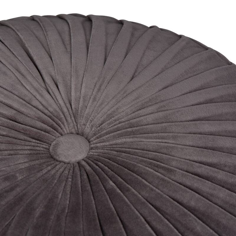 WYNDENHALL Faye Round Pouf in Velvet Fabric