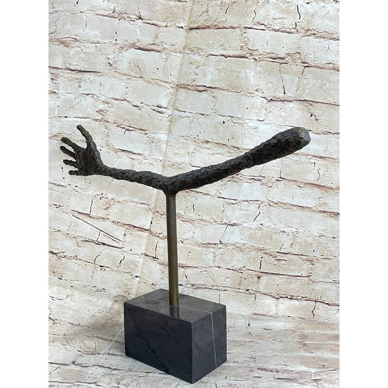 La Main By Alberto Giacometti - Bronze Metal Sculpture On Marble Base