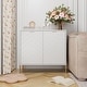preview thumbnail 9 of 56, Clihome 2-Door Storage Media Accent Buffet Sideboard White