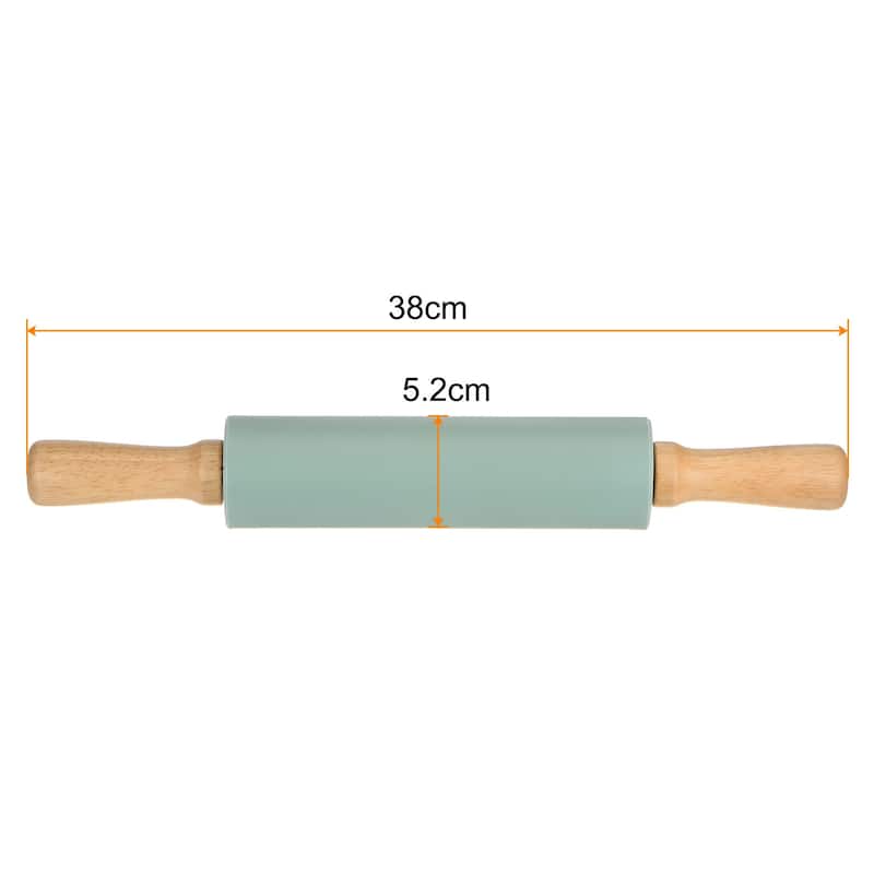 Silicone Rolling Pins for Baking 38cm x 5.2cm Dark Green - Dark Green - Dark Green