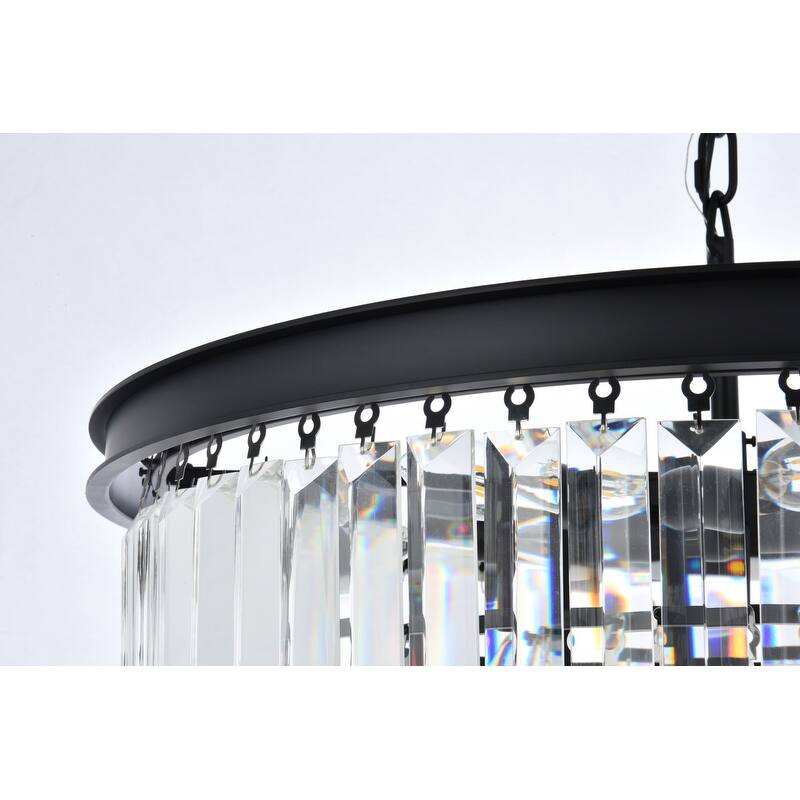 Royce Edge 9-Light Matte Black Chandelier