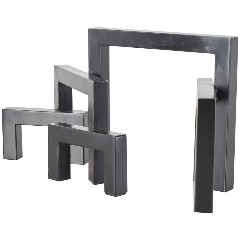 Gold or Black Metal Abstract Square Arched Geometric Sculpture