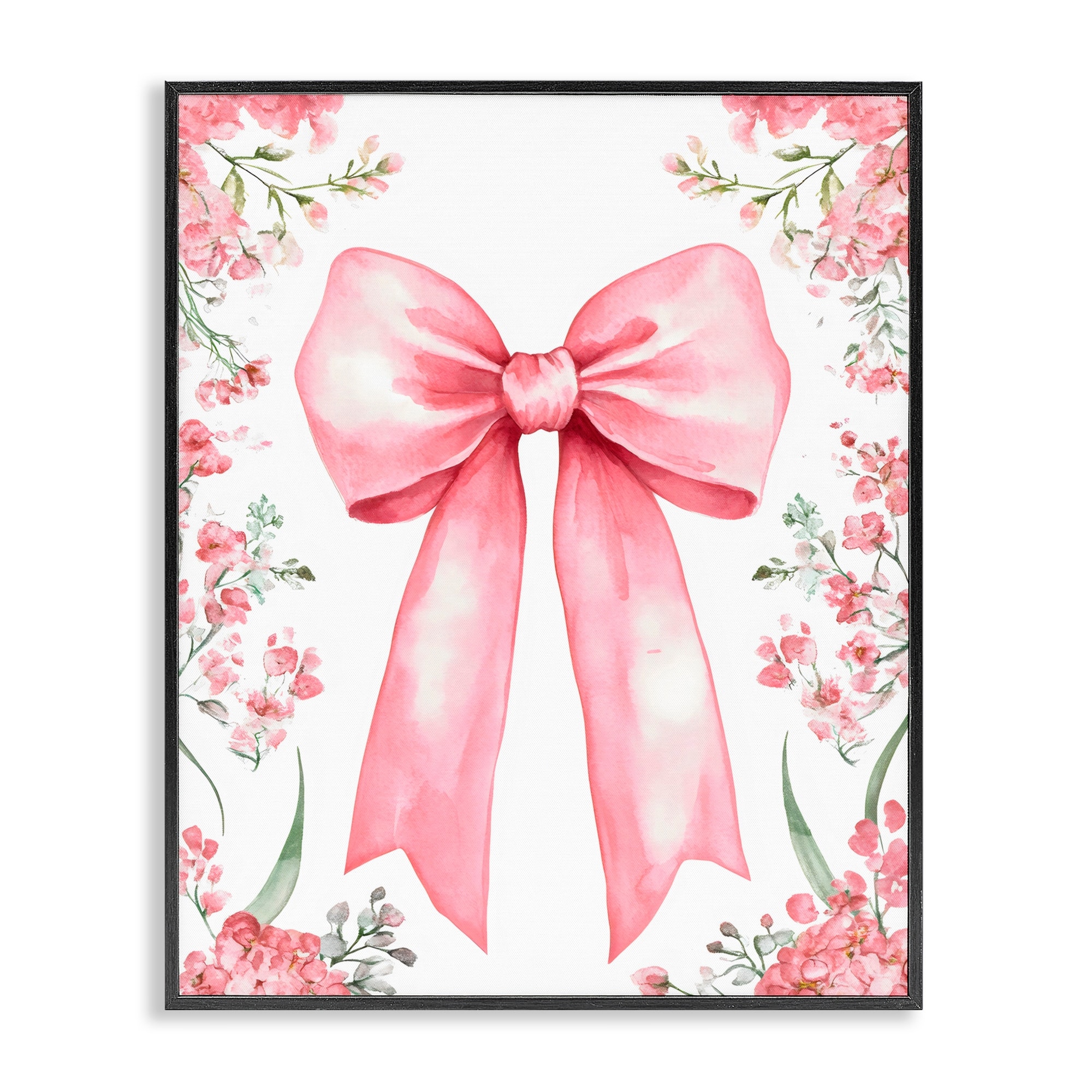 Stupell Floral Bouquet Pink Bow Framed Giclee Art Design By Creative Studio
