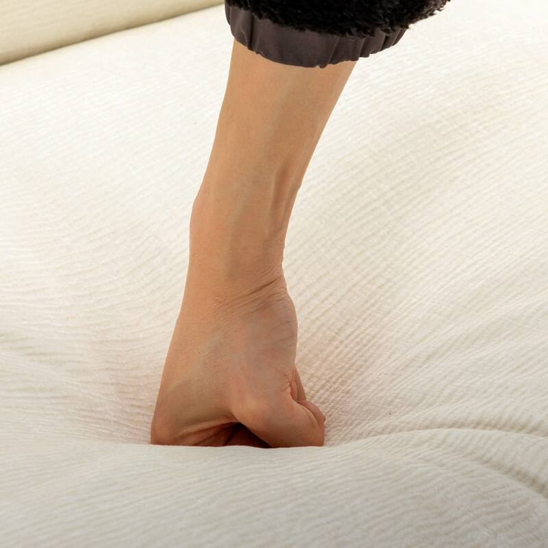 112.6 "Chenille Upholstered Sofa, Two Removable Ottomans, Two USB Ports