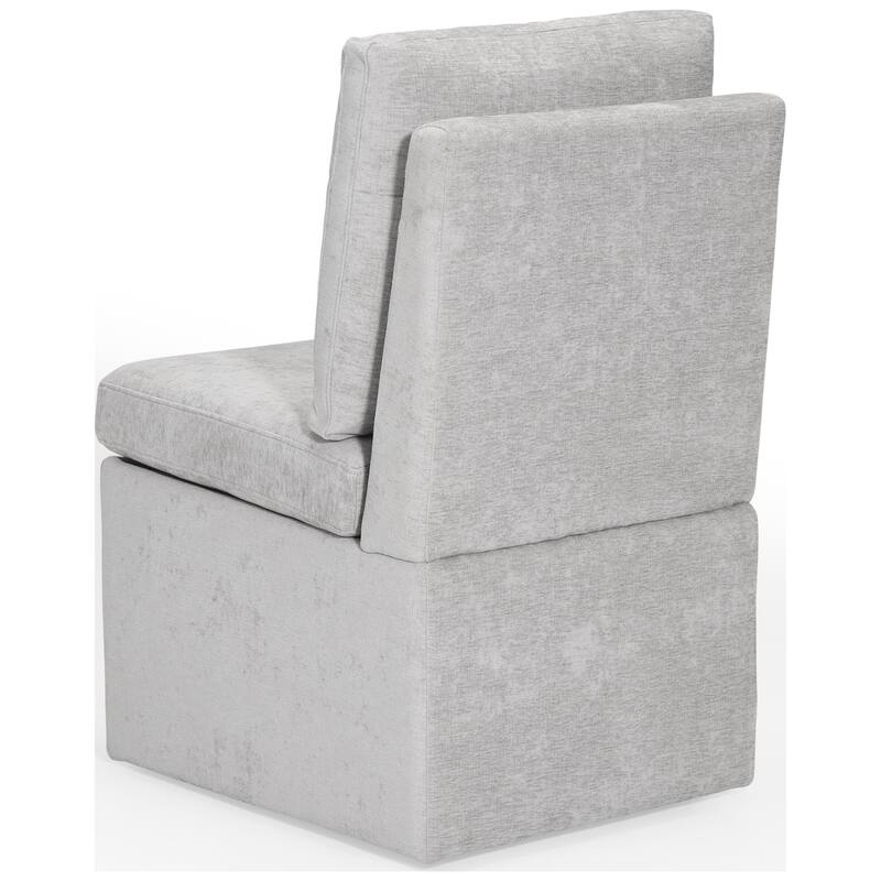 Stansberry Chenille Upholstered Dining Chair with Lift-Top Seat Storage and Caster Wheels (Set of 6)