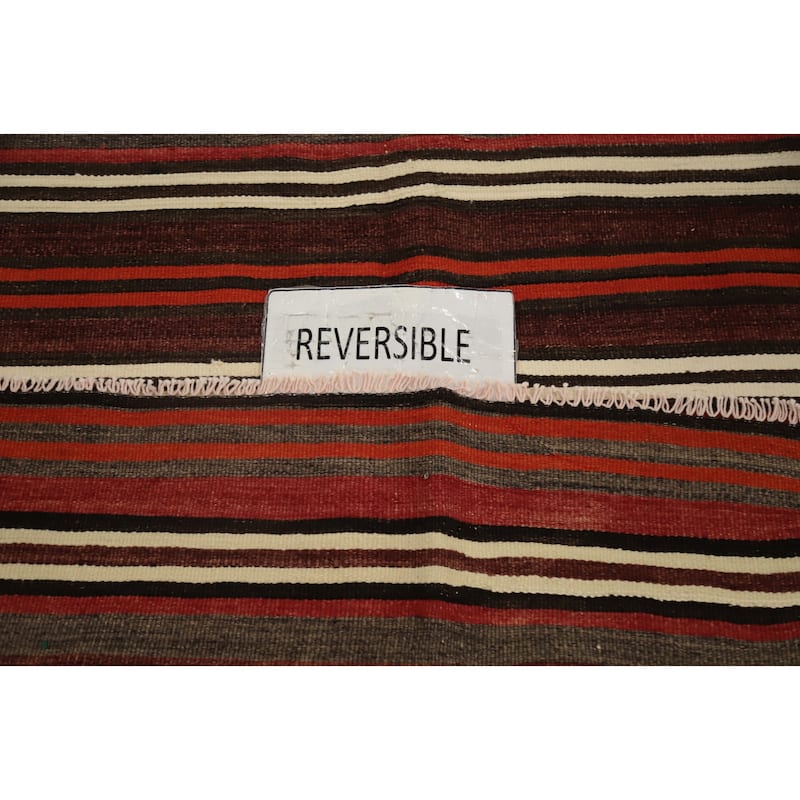Hand Woven Oriental 100% Wool Carpet Southwestern Geometric Multi-Colored Kilim Area Rug - 8' 9'' X 5' 3''