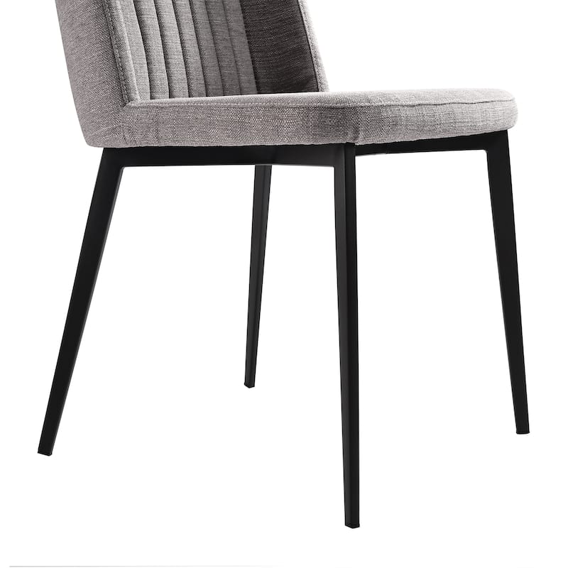 Maine Grey or Orange Channel Back Upholstered Dining Chairs - Set of 2