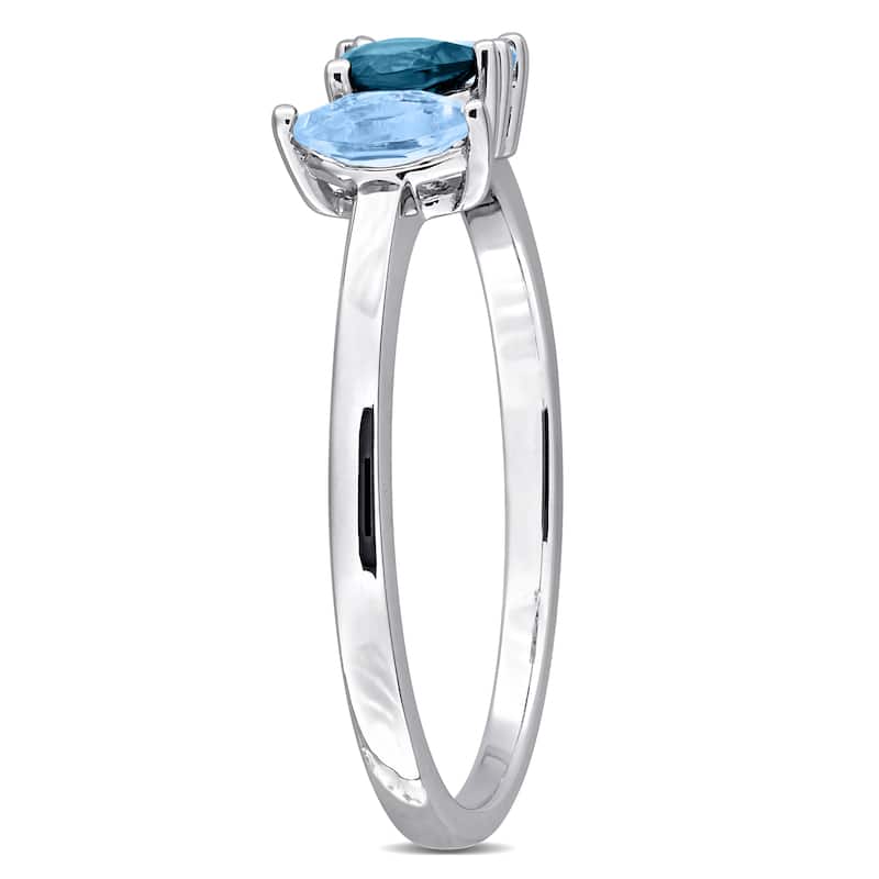 Miadora Multi-Gem Three Stone Ring Sterling Silver