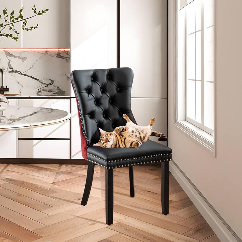 Modern Tufted Velvet Side Dining Chairs (Set of 4)