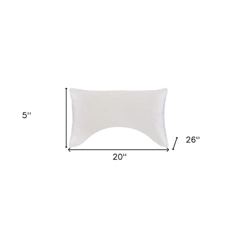 HomeRoots Cotton Latex Foam And Wool Hypoallergenic Ergonomic Standard Size Bed Pillow - Ivory