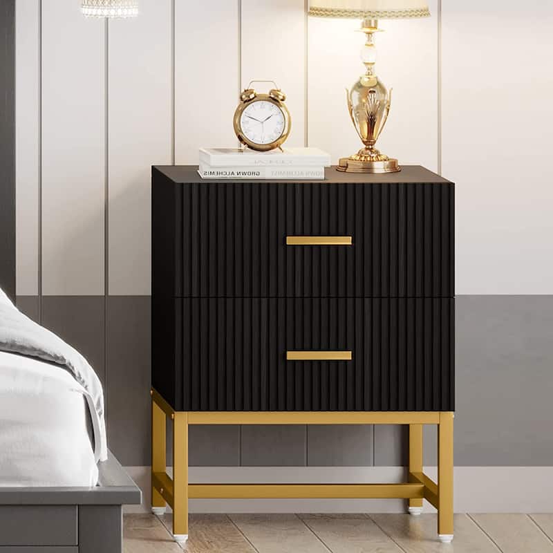 Modern Nightstand with 2 Drawer, Bedside Table for Bedroom, Side Table - 1 Pc