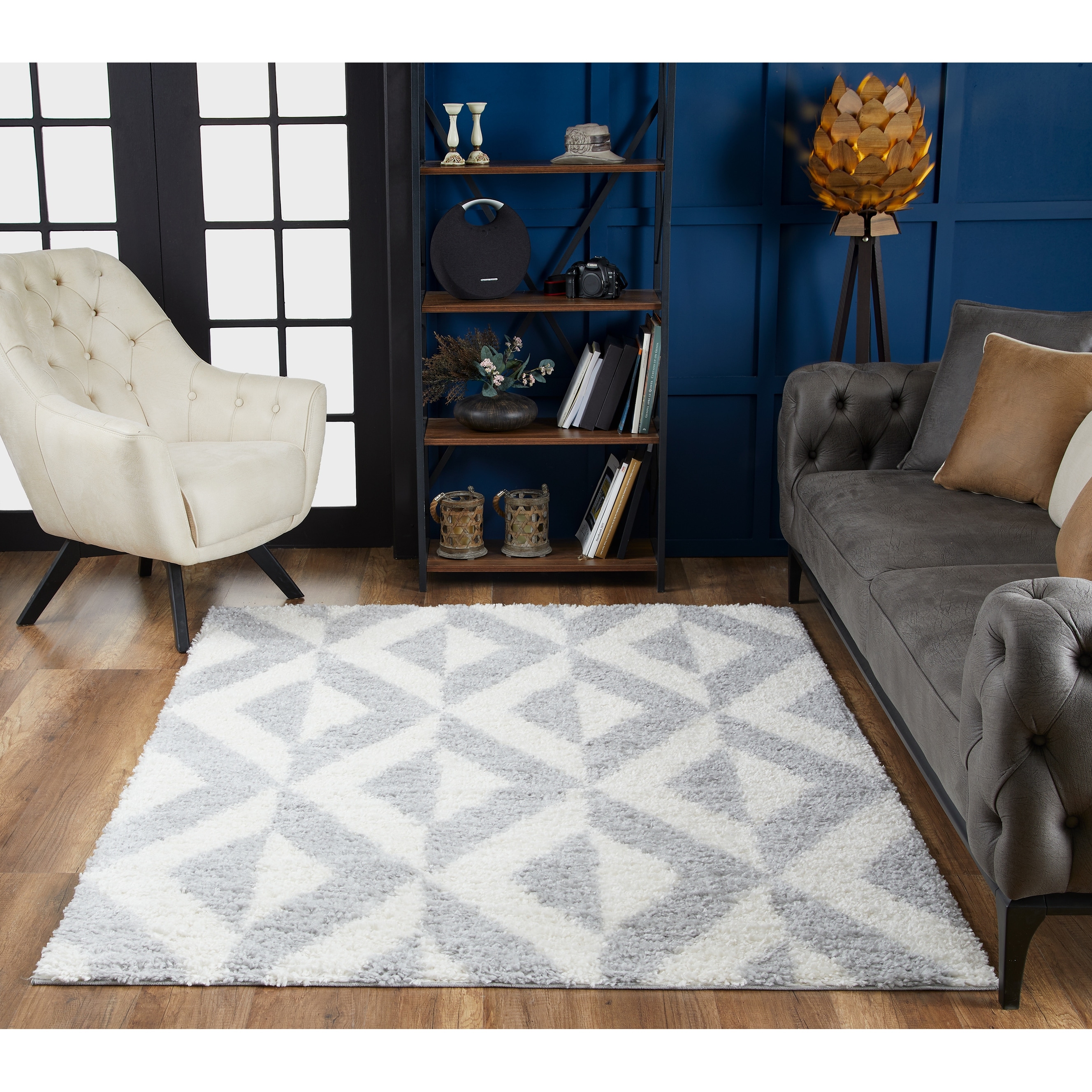 Pax Plush Mid-Century Chevron Shag Area Rug