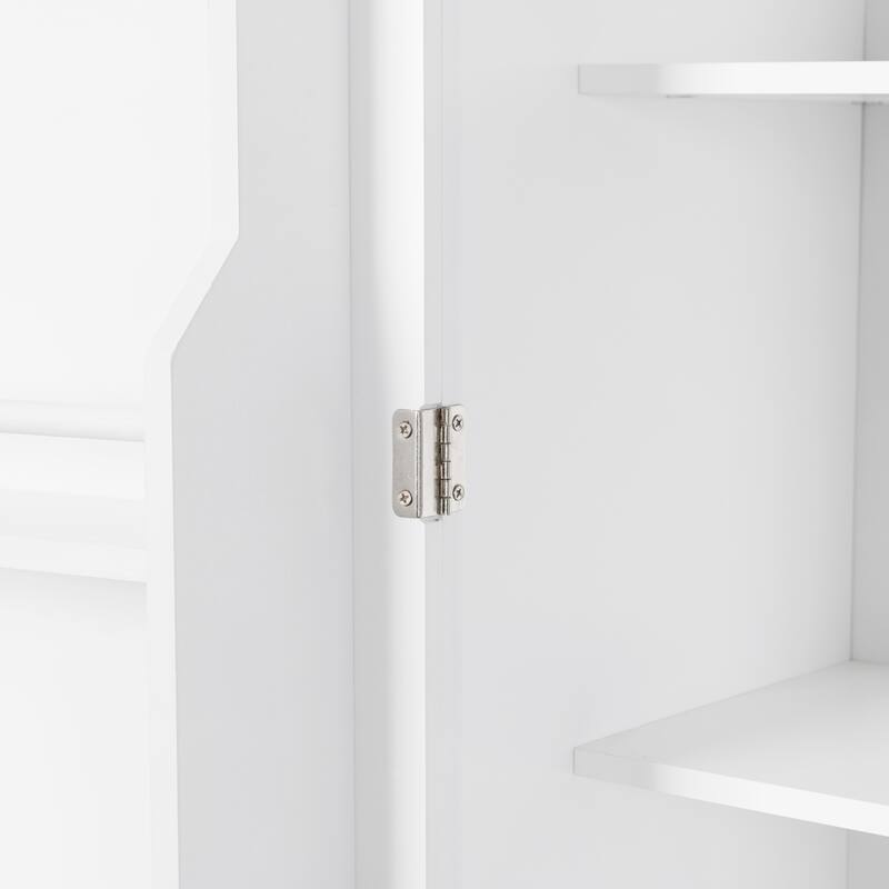 Anti-tipping MDF Floor Cabinet Tall Free Standing Storage Cabinet with Doors, Drawers and Adjustable Shelf for Bathroom Kitchen