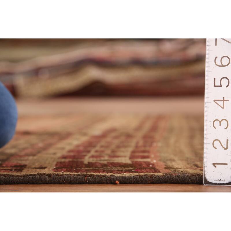 Hand Knotted Oriental 100% Wool Carpet Traditional All-Over Brown Bidjar Area Rug - 7' 1'' X 4' 8''