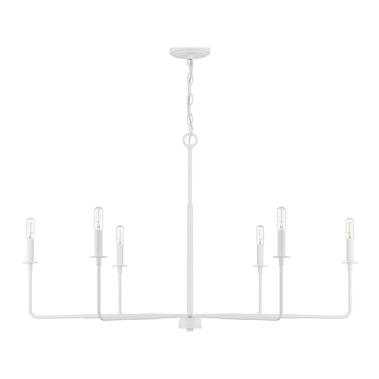 Salerno 6-Light Chandelier in Bisque White