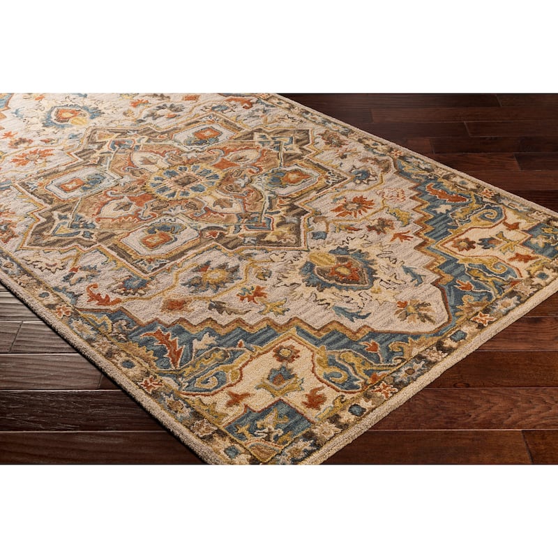 Livabliss Marena Handmade Wool Medallion Area Rug