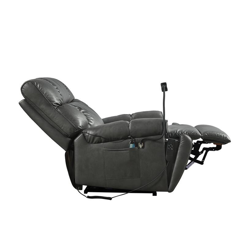 Christopher Knight Home - Power Lift Recliner Chair with Dual Motors, Massage, Heat, Cup Holders & Adjustable Phone Holder
