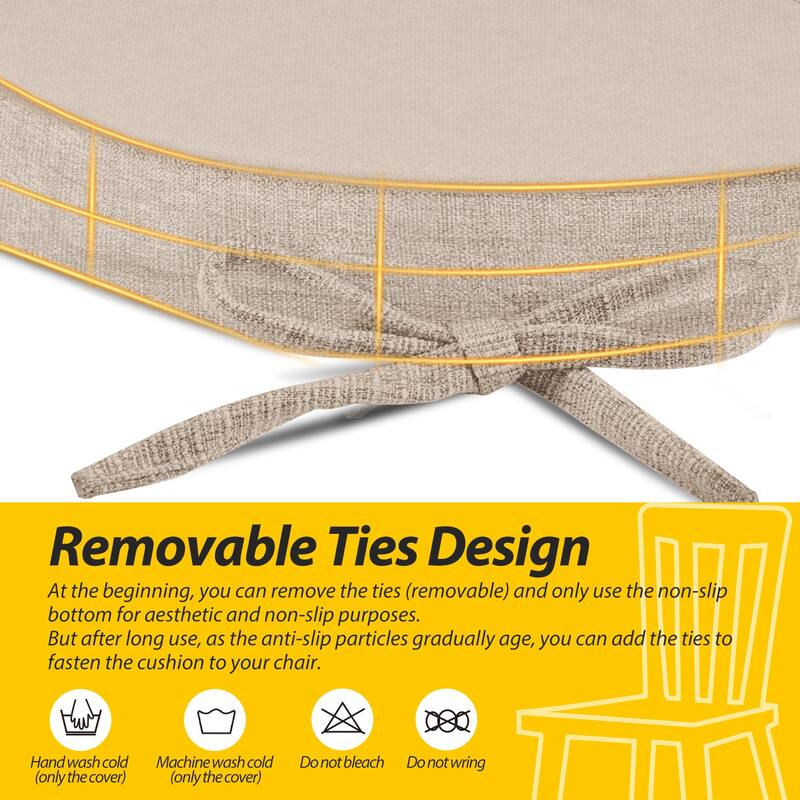 AAAAAcessories 17 in. X 16 in.Indoor Strap Non-slip Chair Cushion for Multi-scenario Setups (2 Pack) - N/A