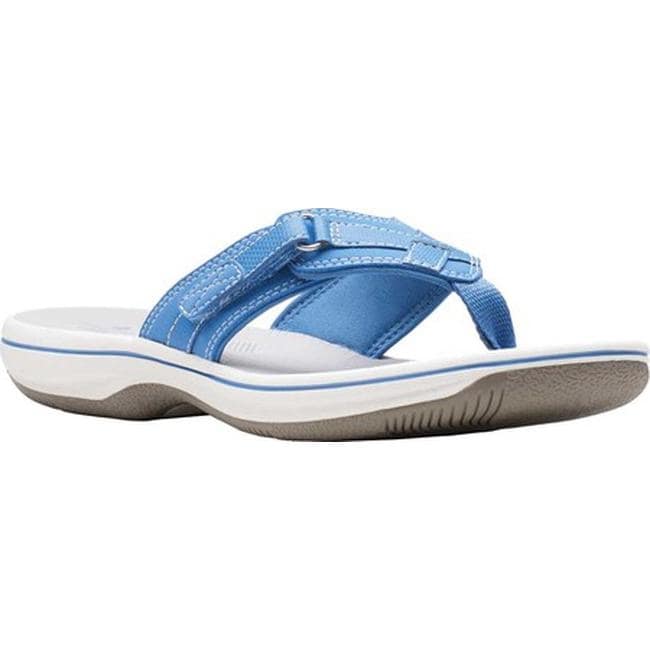 clarks breeze sea flip flops blue