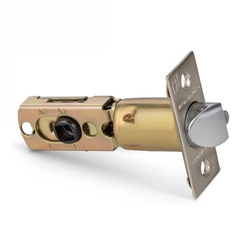 Mega Handles 2-Way Adjustable Door Latch | Universal Half Moon Spindles | For Hidden & Interior Door Lock Systems - Square Entry - Satin Nickel