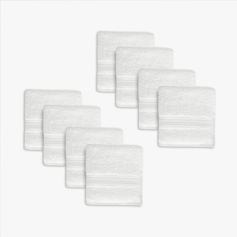 True Classic Towels - 8 Washcloths - White