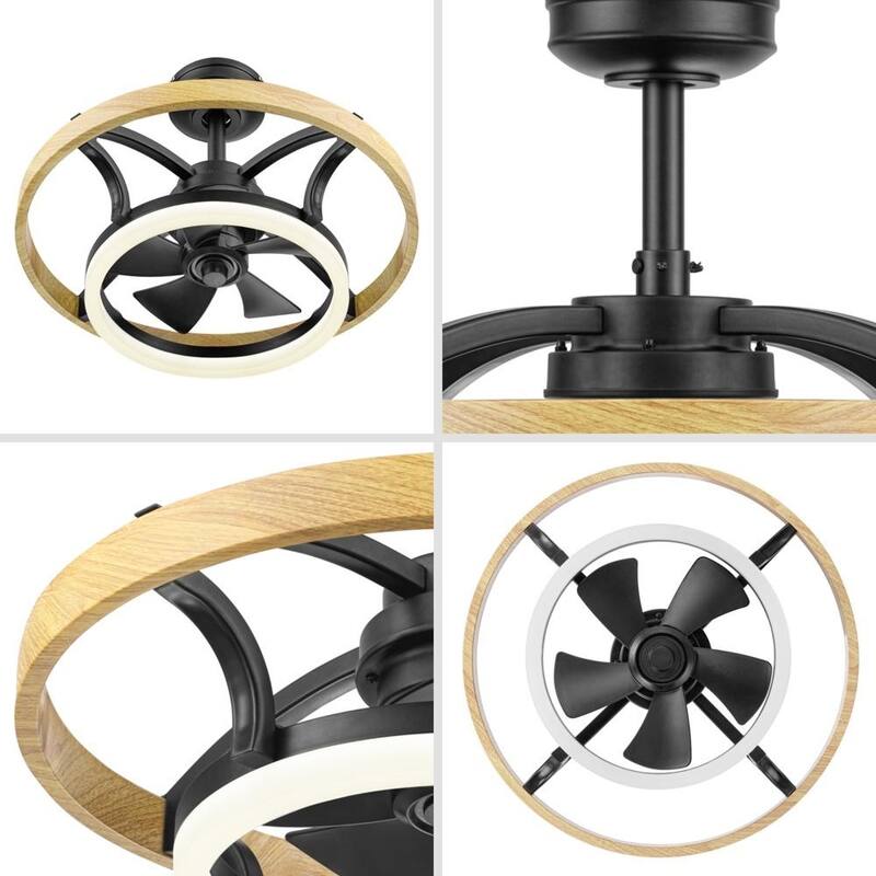 21" Honeywell Acklen Matte Black Fandelier with LED Lights and Remote Control - 21 Inches