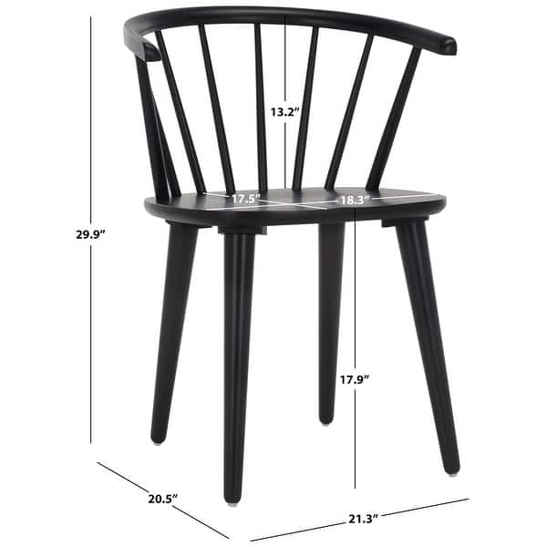dimension image slide 4 of 5, SAFAVIEH Country Classic Dining Blanchard Dining Chairs (Set of 2) - 21"W x 21"D x 30"H