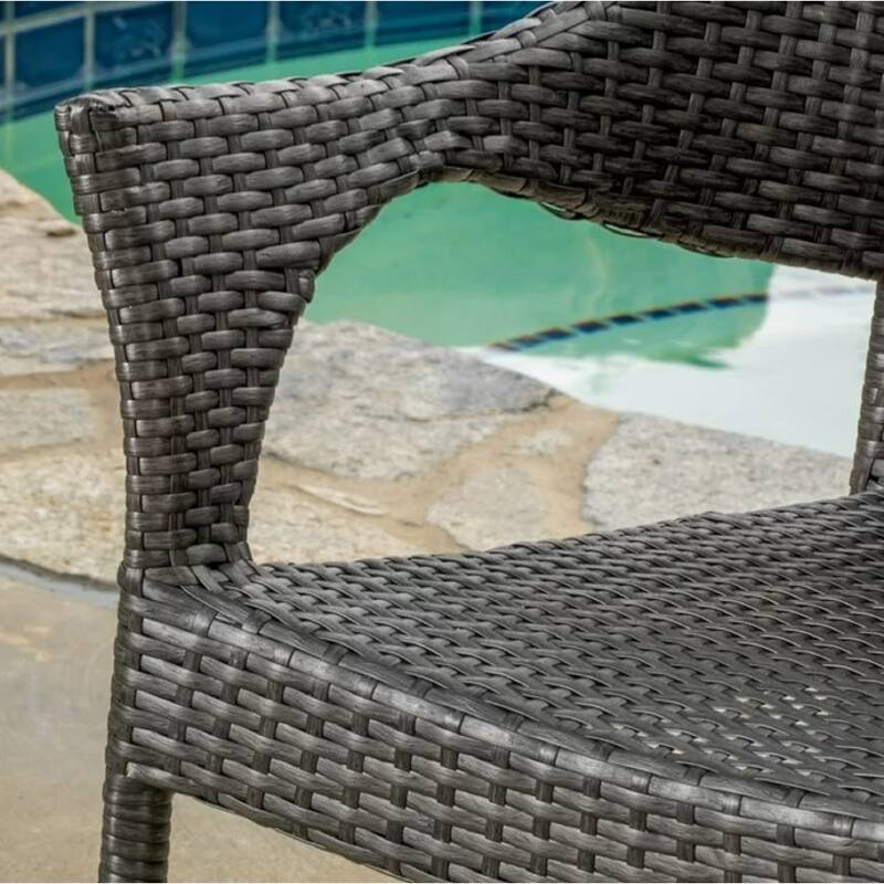 Christopher Knight Home - Set of 4 Mirage Modern Outdoor PE Wicker Stacking Armchair