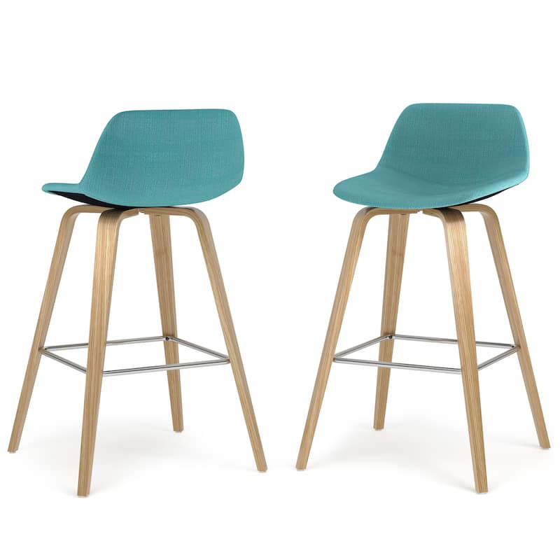 WYNDENHALL Cacey Mid Century Modern Bentwood Counter Height Stool (Set of 2) - 20.7'' x 21.1'' x 36.6