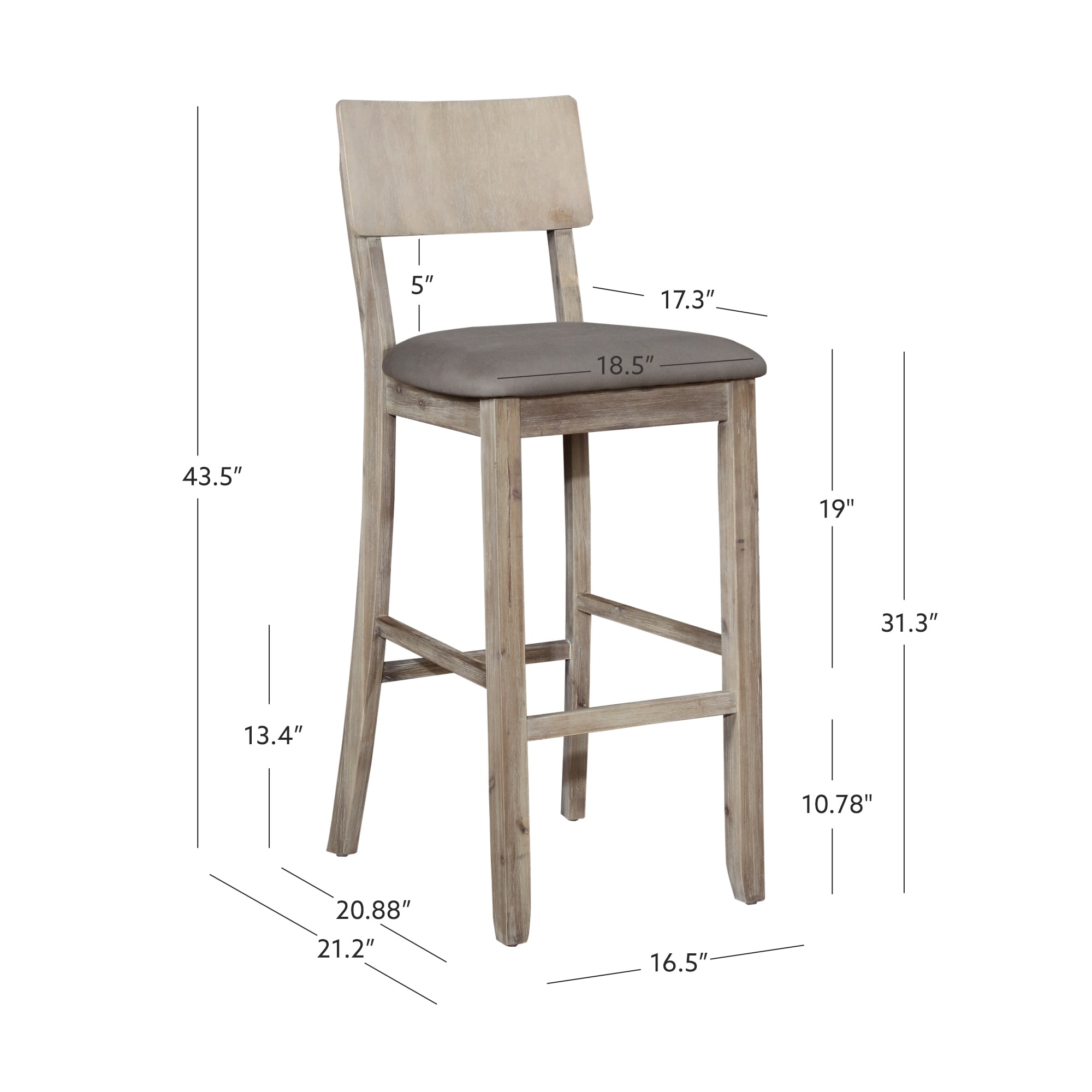 Loren gray wash bar new arrivals stool