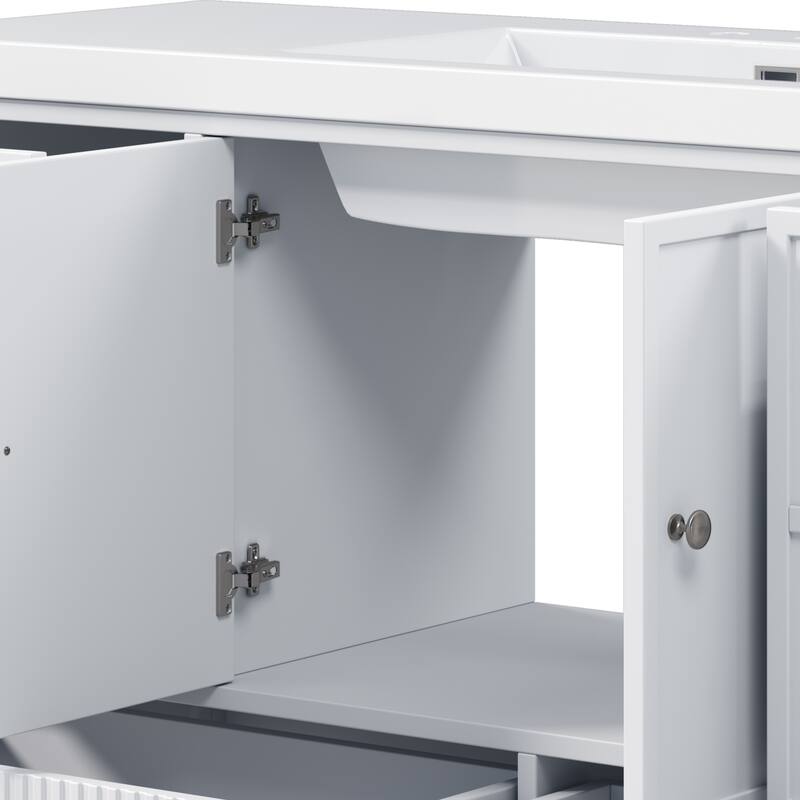 Christopher Knight Home - Modern 60-Inch Bathroom Vanity with Separate Sink and Soft-Close Storage