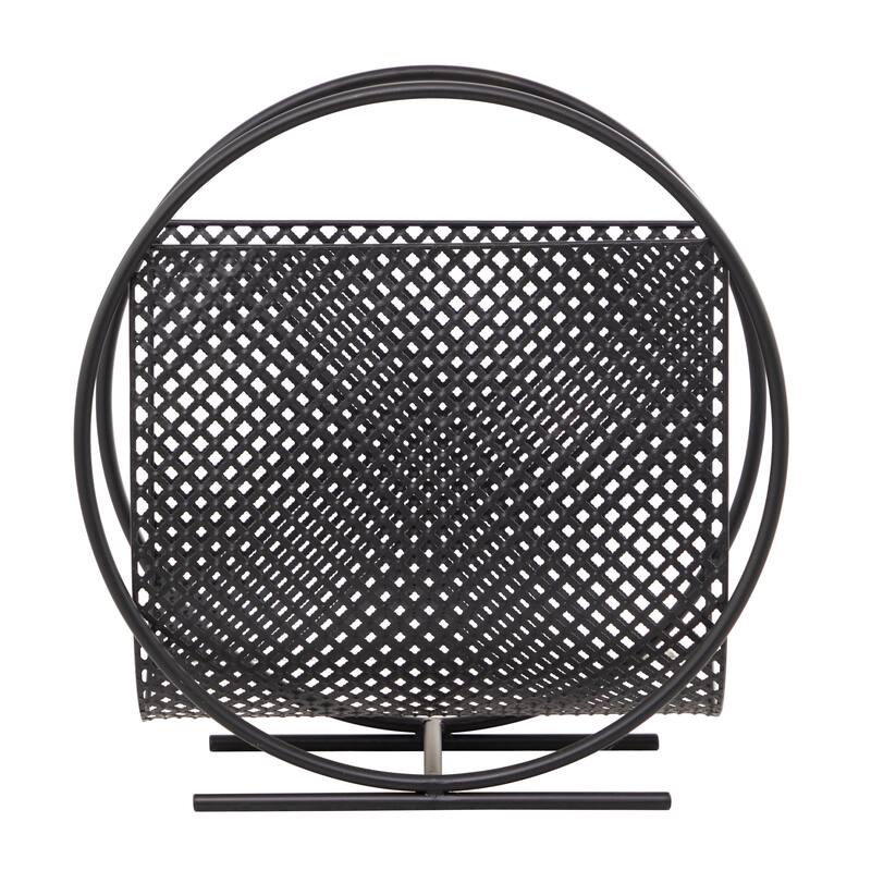 Black Metal Single Slot Magazine Holder with Black Stand - 20 x 10 x 20