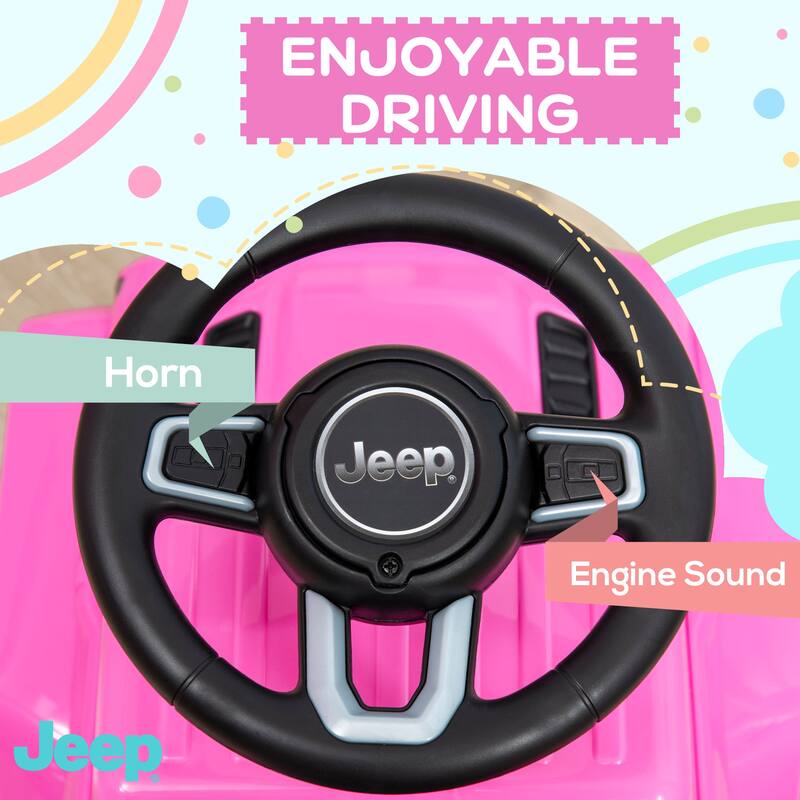 Kids Ride-On Push Car with Engine Sounds and Storage, Foot-to-Floor Sliding Car for Toddlers 1.5-3 Years Old - Pink