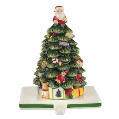 Spode Christmas Tree Stocking Holder - 5.5" L x 5.5" W x 6.5" H